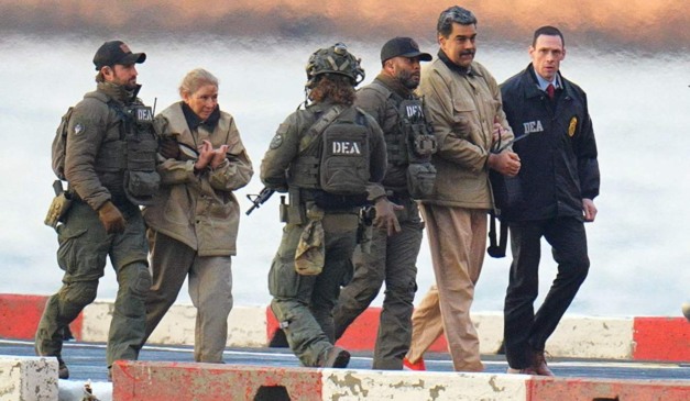 Ex-ditador Nicolas Maduro chega a tribunal em Nova York para audiência.