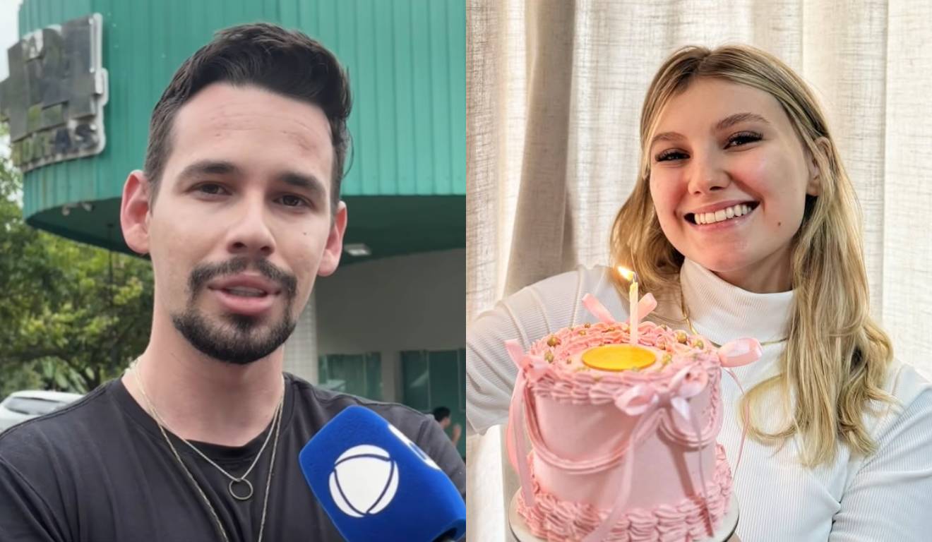 Montagem com fotos de Lucars Borbas, marido de Isabel Veloso, e da influenciadora