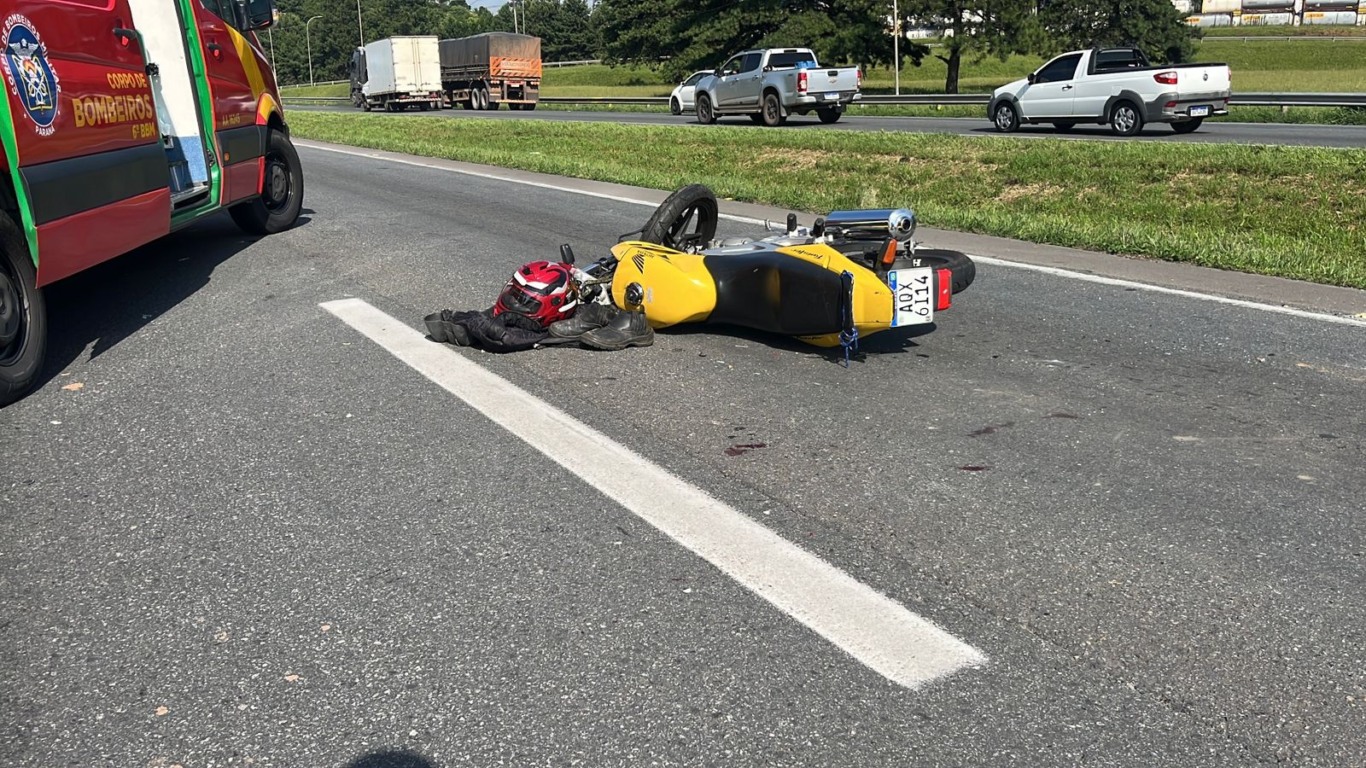 motociclista gravemente ferido BR-116 Contorno Leste