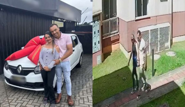 Mulher morta pelo ex em Araucária chegando em apartamento e carro novo do casal ao lado