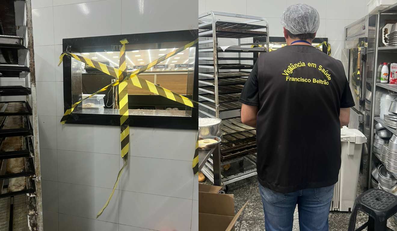 Agente da vigilância em padaria em mercado