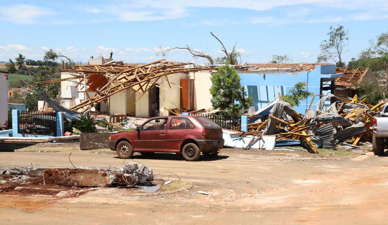 Rio Bonito do Iguaçu após passagem de Ciclone