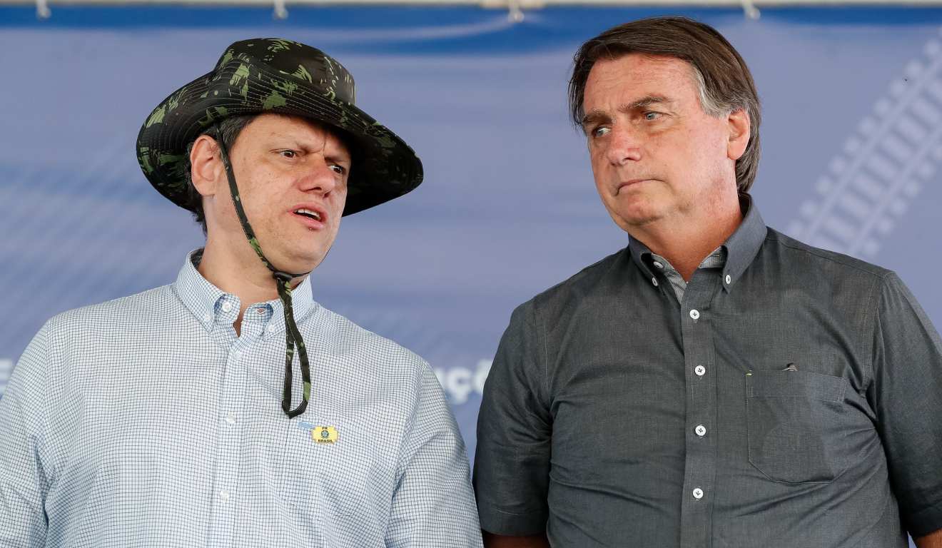 Tarcísio de Freitas ao lado de Jair Boslonaro