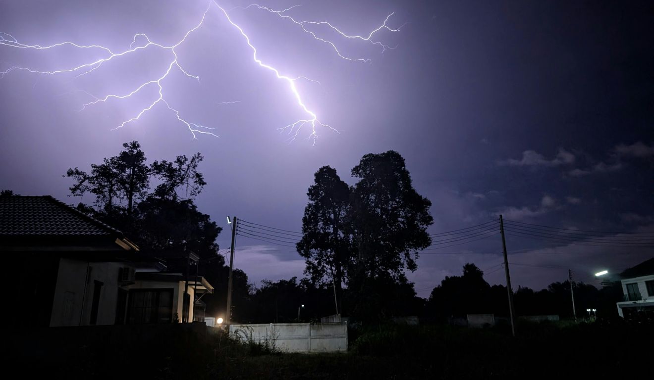foto de raio para ilustrar temporal em curitiba
