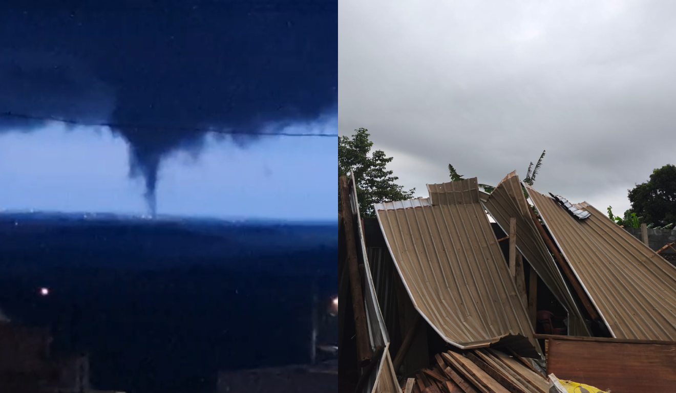 Tornado na cidade de Mercedes, no Oeste do Paraná, pode ter destruído construção no distrito de Arroio Guaçu.