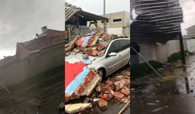 destruição causada pelo tornado em São José dos Pinhais