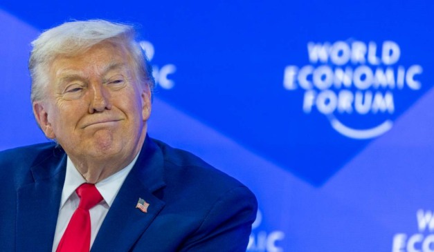 O presidente dos EUA, Donald Trump, participa do Fórum Econômico Mundial de 2026 em Davos, na Suíça