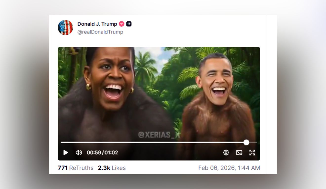 obama e michelle retratados como macacos por trump