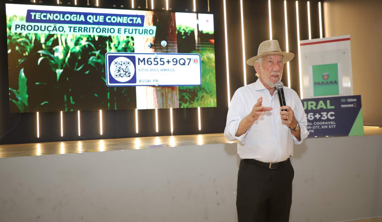 Governador do Paraná em exercício Darci Piana faz palestra durante o Show Rural 2026.
