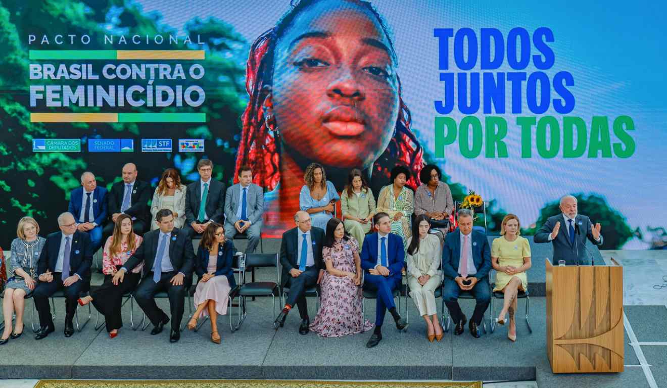 Cerimônia de lançamento do pacto nacional Brasil contra o feminicídio no Palácio do Planalto, em Brasília.