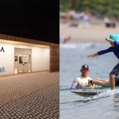 Nova sede do Projeto Surf Escola e crian&ccedil;a surfando em Matinhos