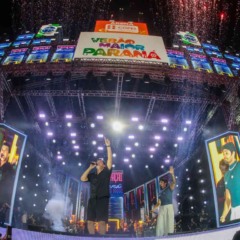 Dupla Hugo e Guilherme durante a apresentacao do seu show no Verao Maior Parana, em Matinhos