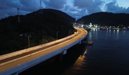 foto da ponte de guaratuba a noite foto da ponte de guaratuba a noite