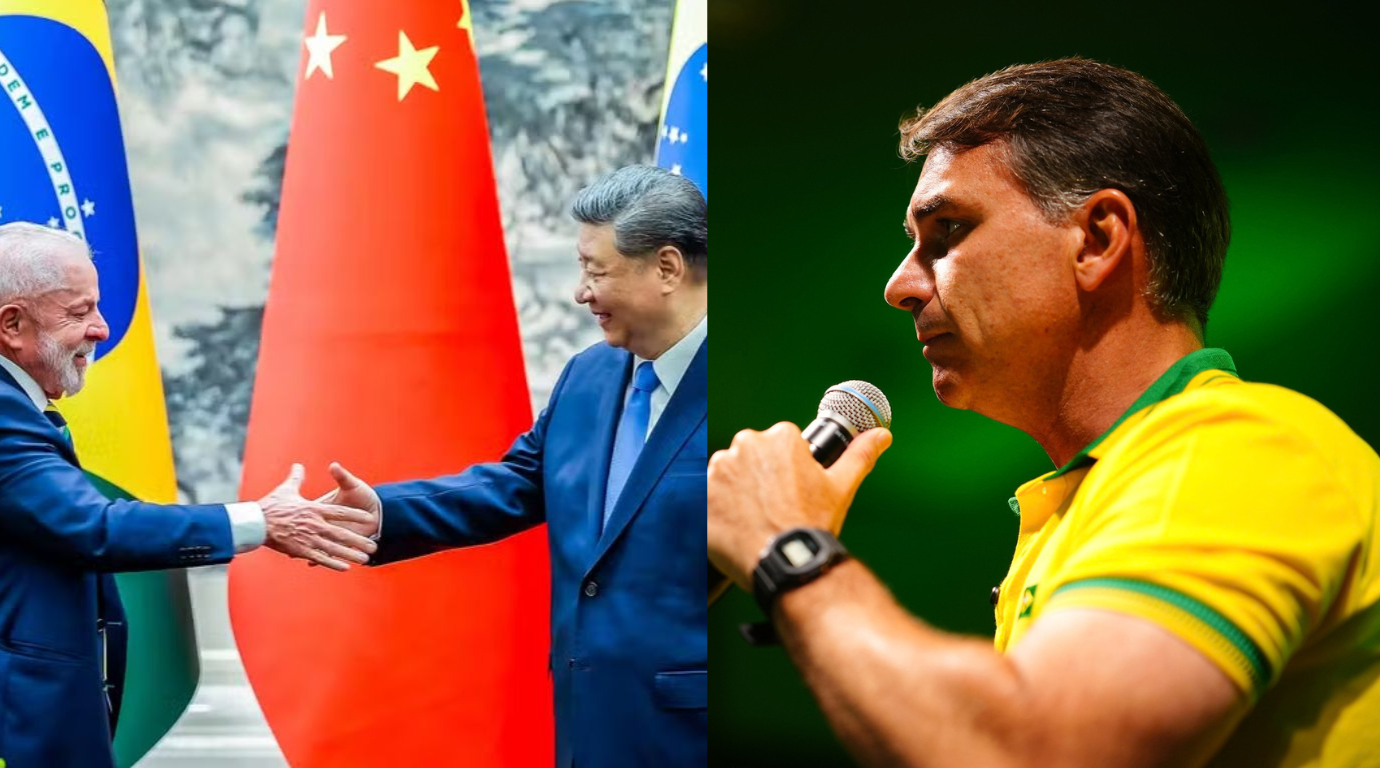 Flávio Bolsonaro projeta relação pragmática com a China se eleito e cutuca Lula: ‘Lambe bota’