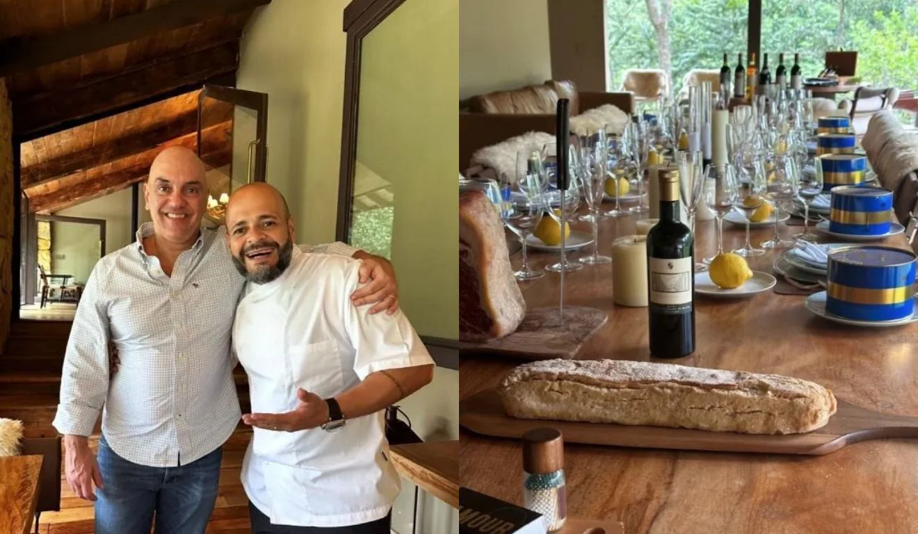 Caviar e vinhos caríssimos: veja detalhes do almoço VIP oferecido por Vorcaro a Moraes