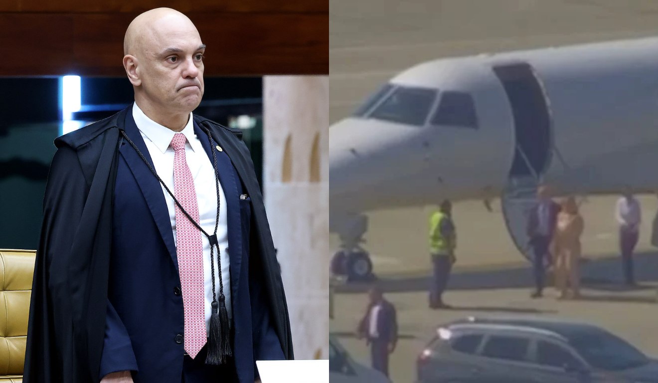 Vídeo flagra Alexandre de Moraes desembarcando de jatinho ligado a Vorcaro