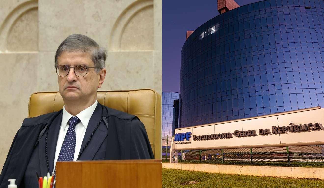 Colagem de fotos com o procurador-geral da República Paulo Gonet e o prédio sede da PGR, em Brasília