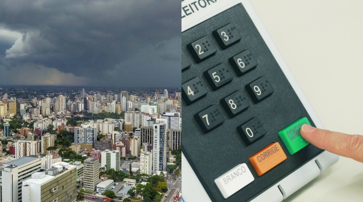 Paraná tem alerta para chuva forte e ventos de até 100 km/h no domingo de eleições