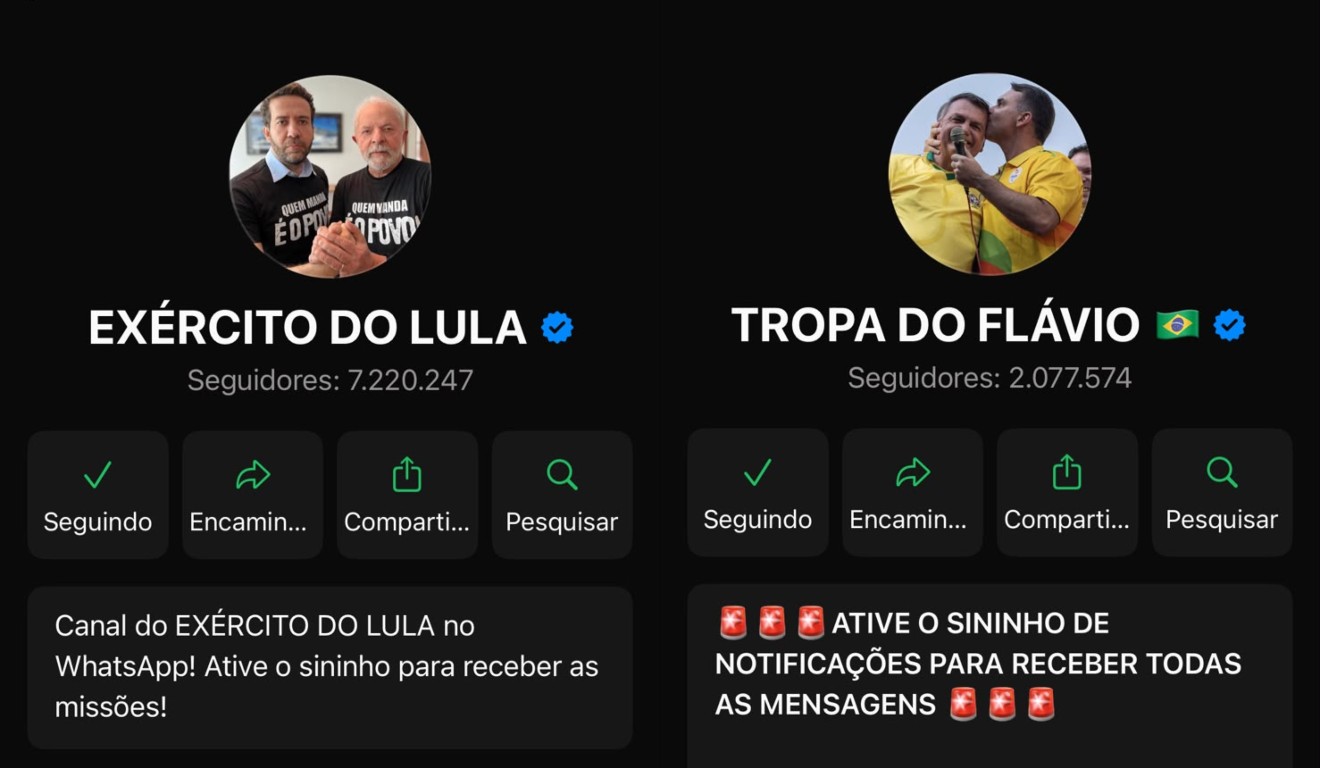 TSE pode suspender canais de Lula e Flávio Bolsonaro no WhatsApp antes do 2º turno