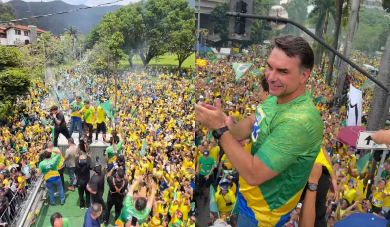 Flávio Bolsonaro reúne multidão em Belo Horizonte no último dia de campanha