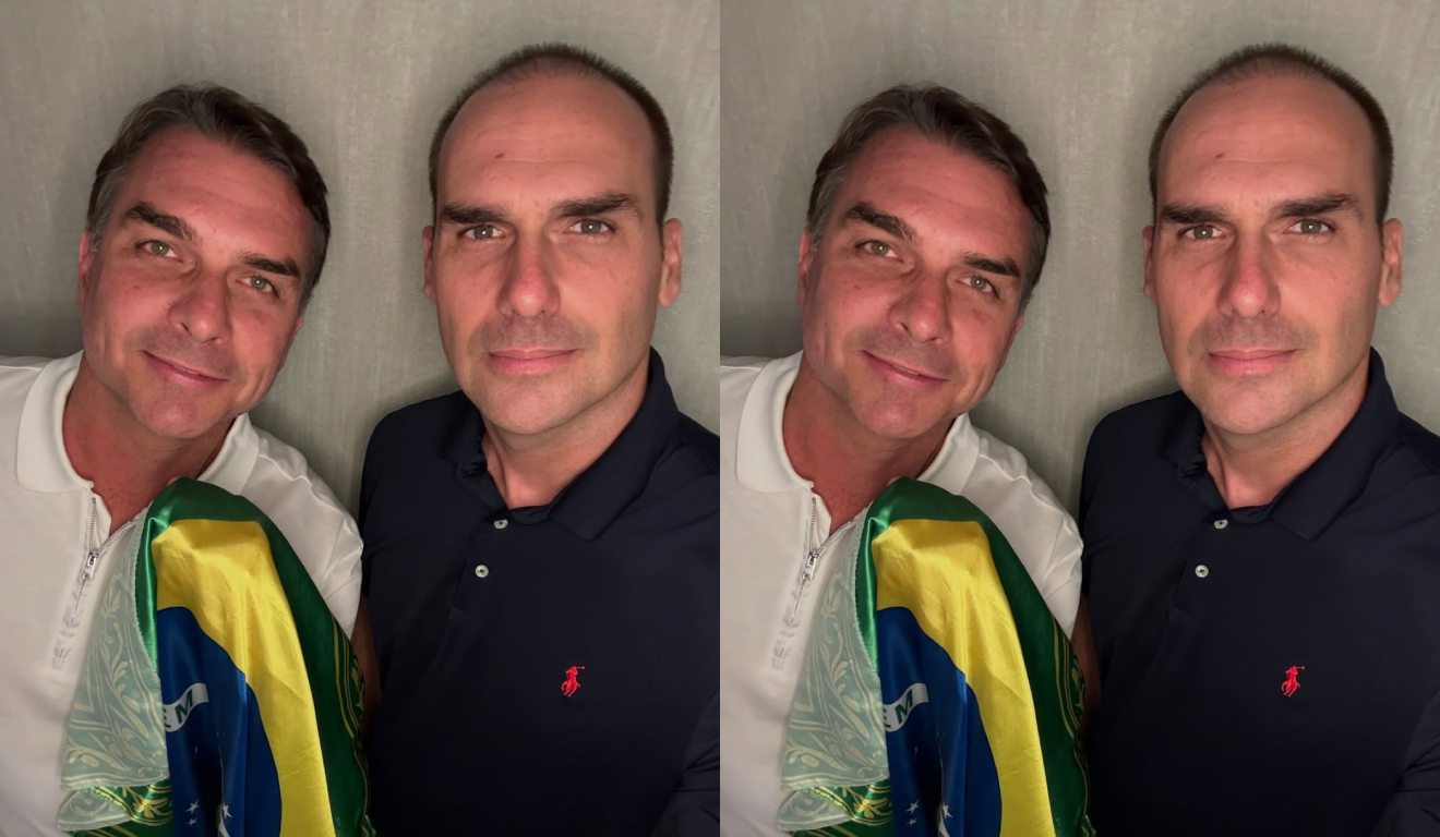 Eduardo Bolsonaro publica 1ª foto com Flávio nos EUA e manda recado: “Não desistiremos do Brasil”