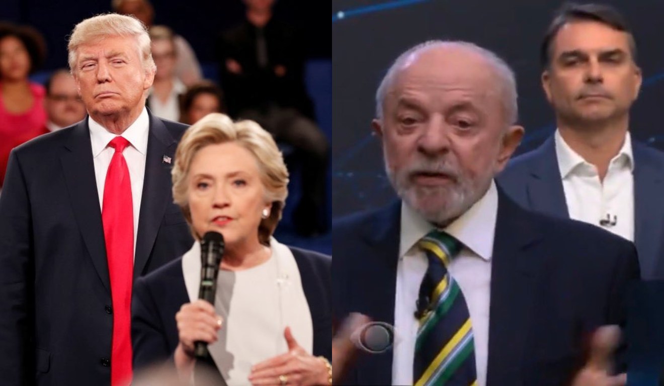 Flávio Bolsonaro imita estratégia de Trump durante debate contra Lula e vira meme
