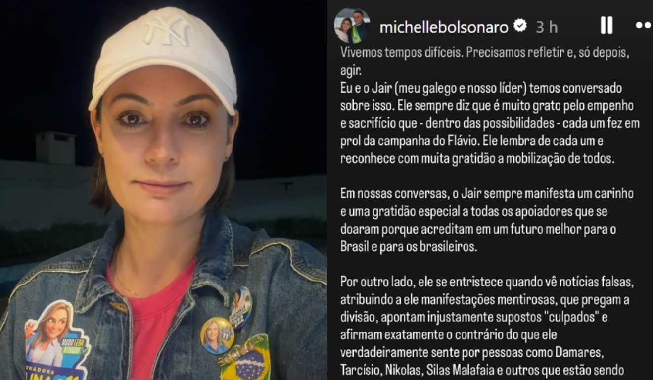 Michelle revela incômodo de Jair Bolsonaro com ataques e diz: “Não é hora de buscar culpados”
