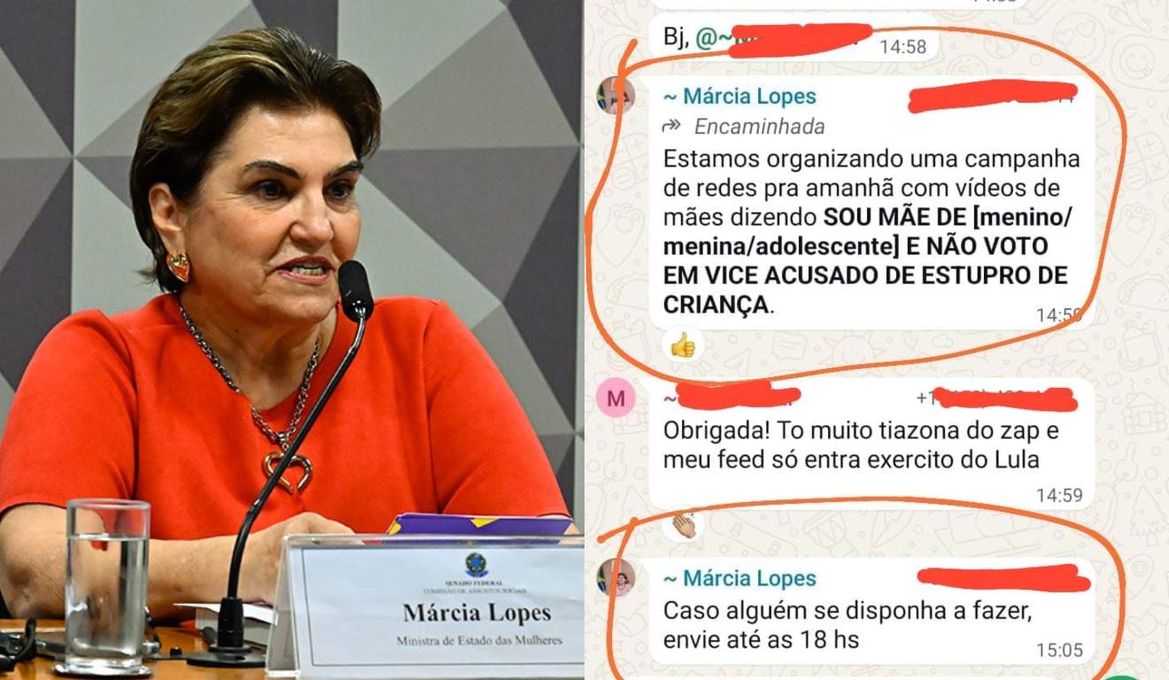 Ministra das Mulheres incentiva campanha contra vice de Flávio com acusação sem provas